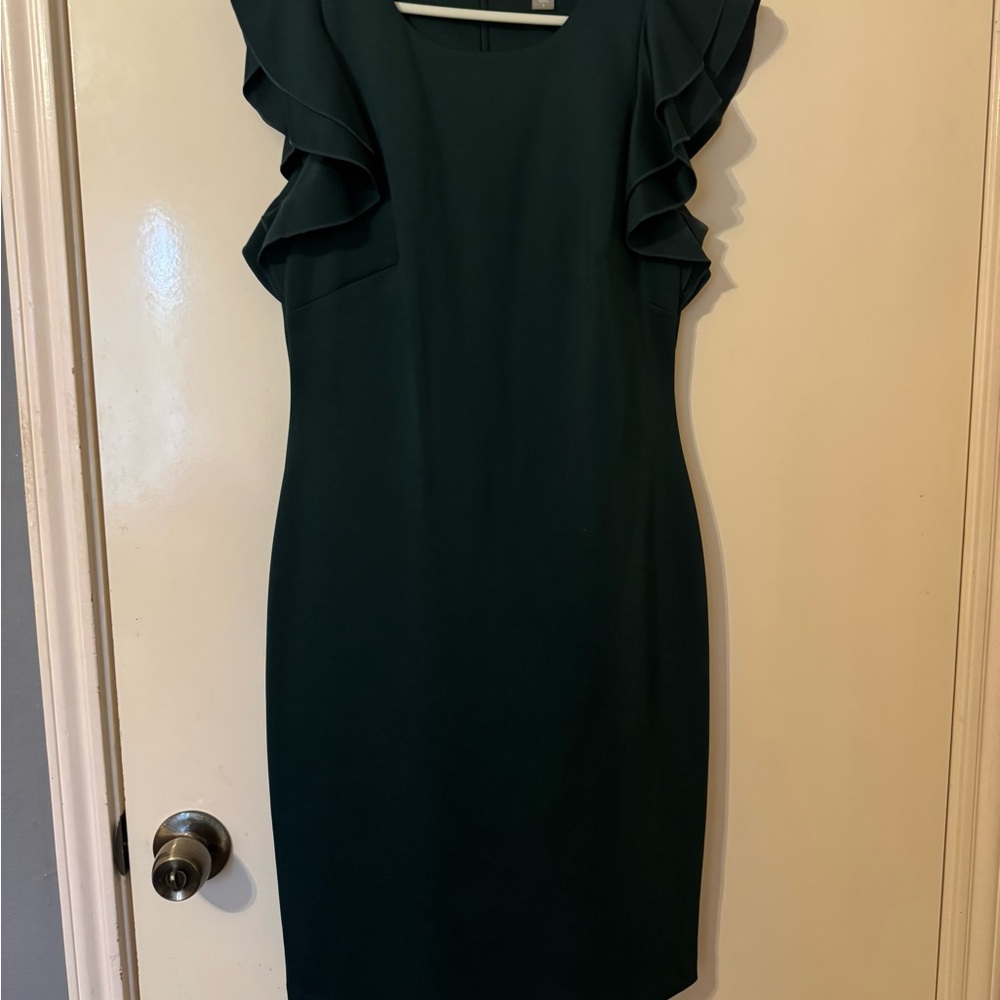 Elegant Green Ruffle Dress